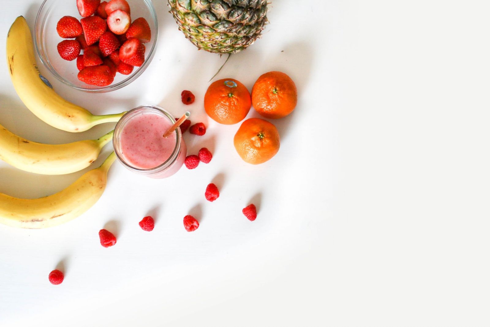 fruits on white background